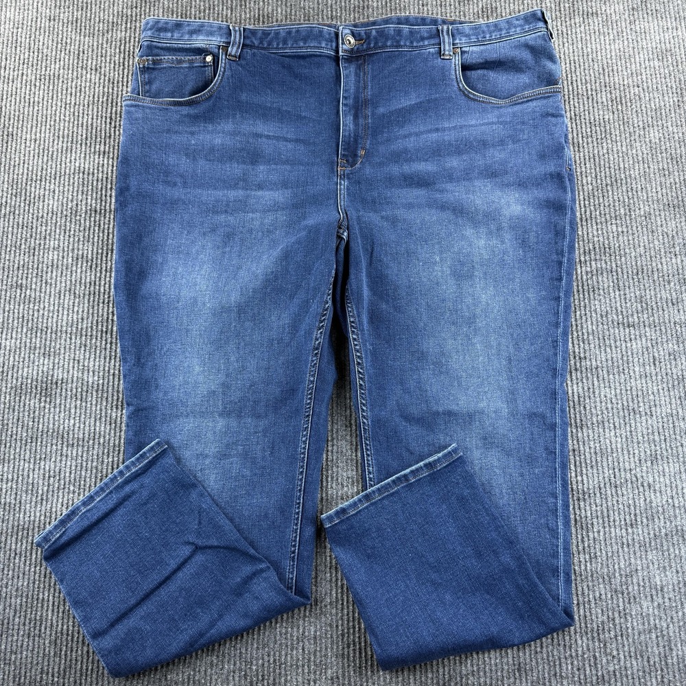 Tommy Bahama Jeans Mens 48x32 Blue Denim Medium Wash Straight Leg Zip Fly Marlin